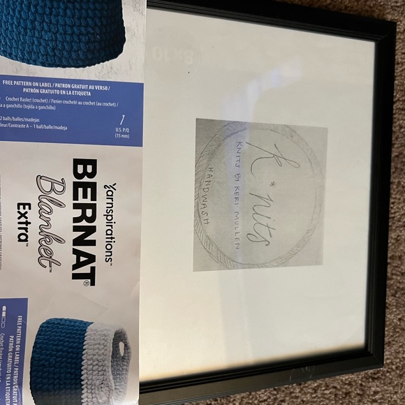 Bernat XXL homemade knitted scarf different blues! - Picture 6 of 7